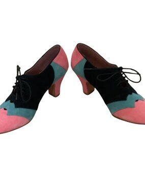 American Duchess Heels Art Deco Multicolor Oxfords Women's-8